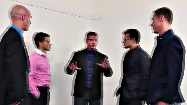 Hairy ass boss enjoys wild office threesome with glasses wearing studs