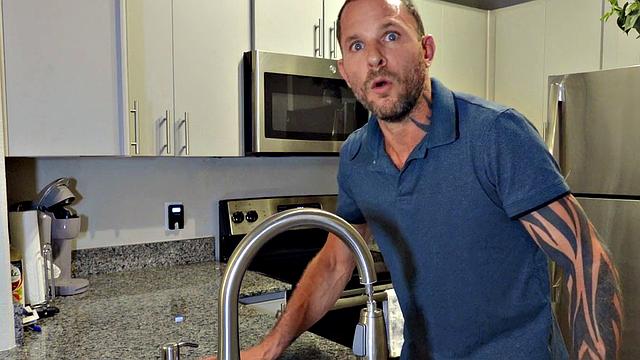 Stepdad Stretches Out Bum