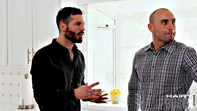 Bushy babes pussyfucked hard in 4-way