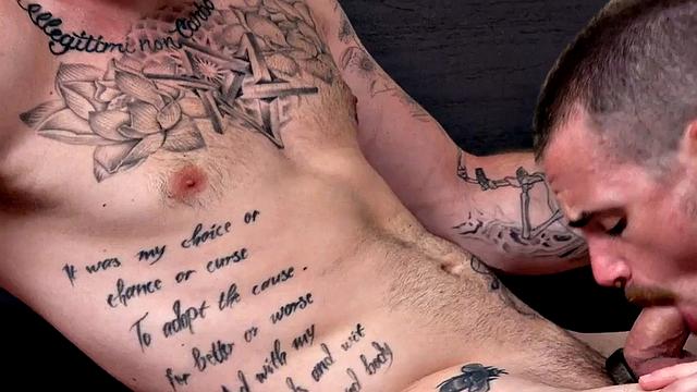 Inked FTM stud with pussy sucks and gets fucked