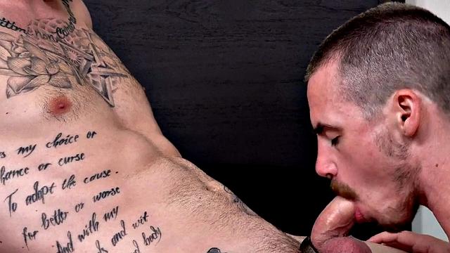 Inked FTM stud with pussy sucks and gets fucked