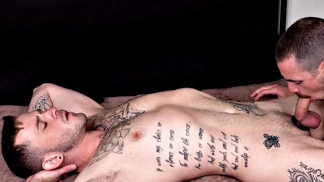 Inked FTM stud with pussy sucks and gets fucked