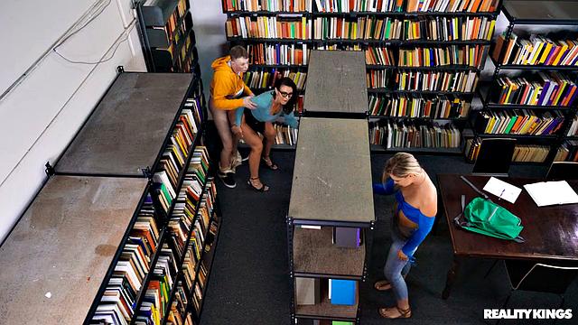 Sneaky Librarian Gets College Guy