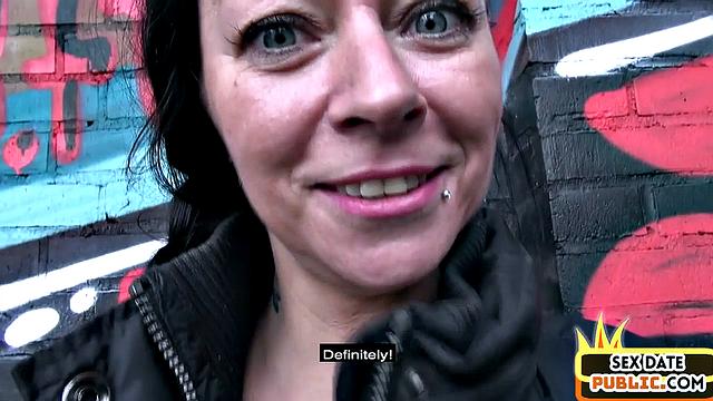 Pulled German babe banged in public outdoor