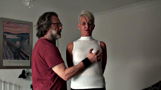 Roughly fucked mature slut swallows huge load of cum