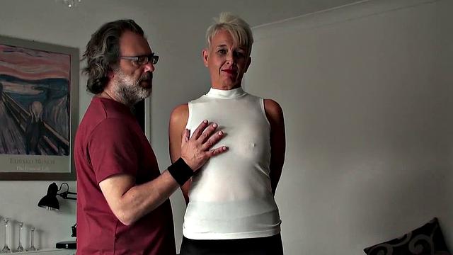 Roughly fucked mature slut swallows huge load of cum