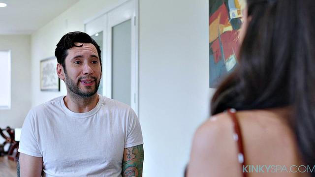 Busty Heather Vahn gets fucked during massage by employee at Kinky Spa