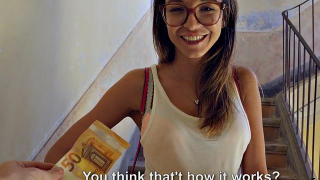 Big tit nerdy babe pulled into riding big dick in public