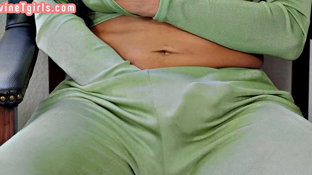 Massaged Trans bareback doggystyled in tight asshole