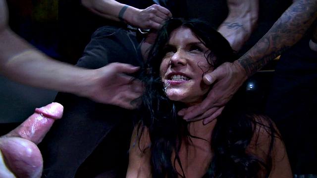 Rome Rain Sucks on Group of Cocks