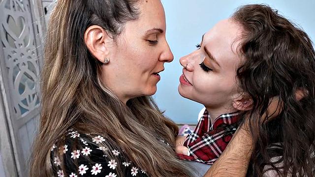 POV submissive college uniform pierced and inked teen fucked