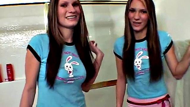 Teen twins masturbate together