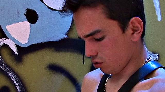 Surrounded by graffiti, Latin trio gets together for some fun, and Tito is the center of attention. Soon Walter and Deivi have him on his knees sucking their dicks and licking shoe leather.