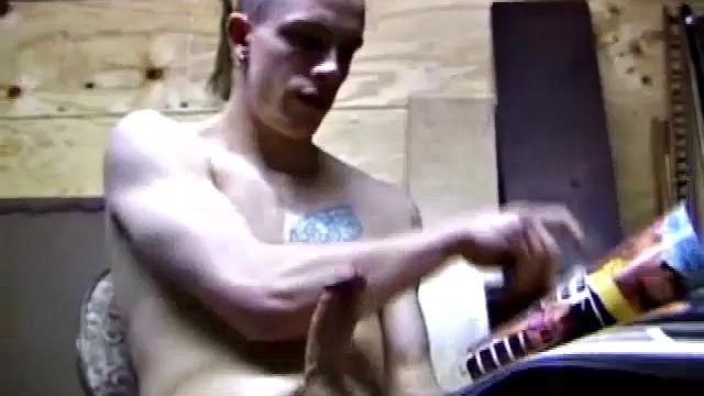 Young Shane returns home from work, grabs a porn magazine and heads to the garage. There, he strips down and starts stroking. Along the way, he pauses to taste his pre-cum, before taking himself to the point of no return.