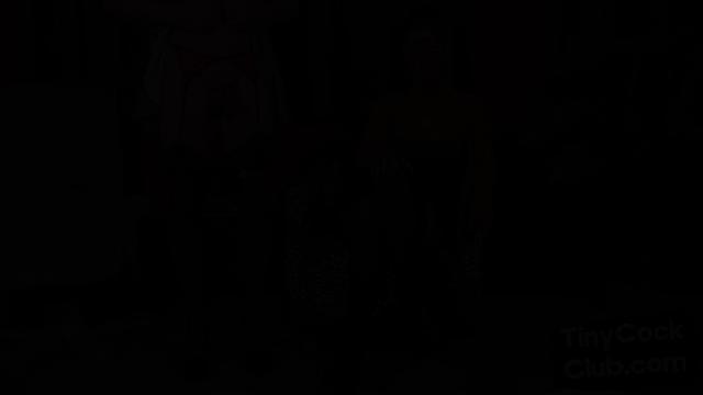 CFNM voyeur babe in lingerie mocking small cock