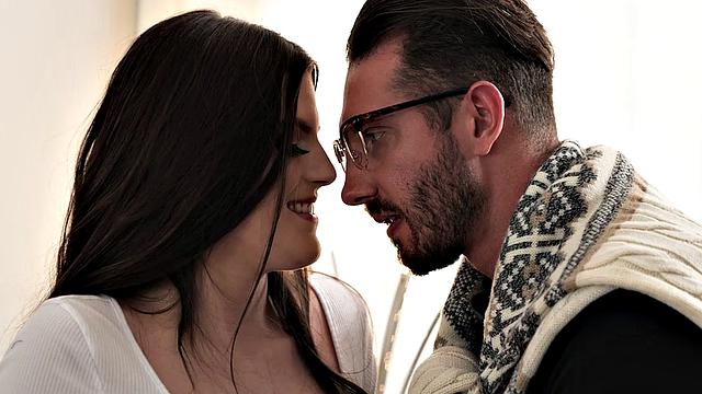 Big titty brunette Fiona Frost finally hooks up with friend's dad after flirting forever