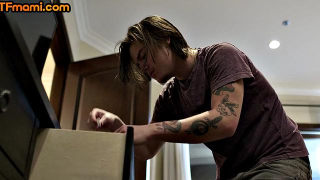 Busty Redhead pounded by stepson after sucking his cock