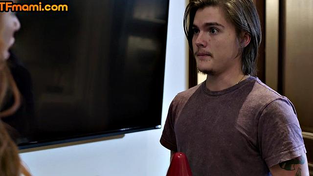 Busty Redhead pounded by stepson after sucking his cock