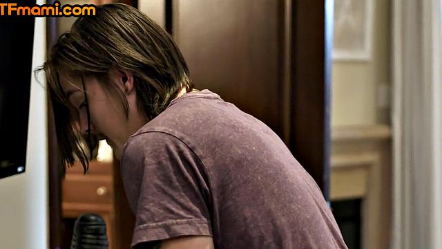 Busty Redhead pounded by stepson after sucking his cock