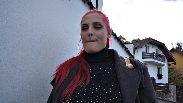 Picked up pink hair plumper POV fucked for money