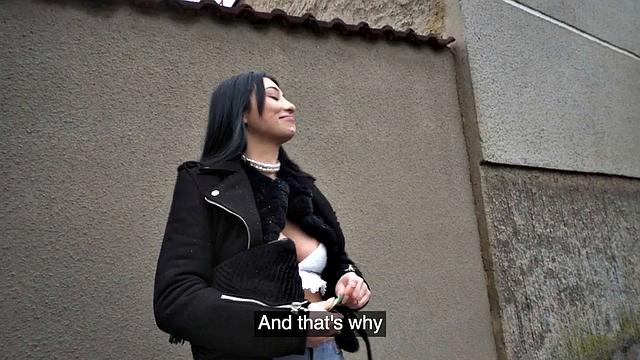 Public beauty fucked in POV by big dick in pussy