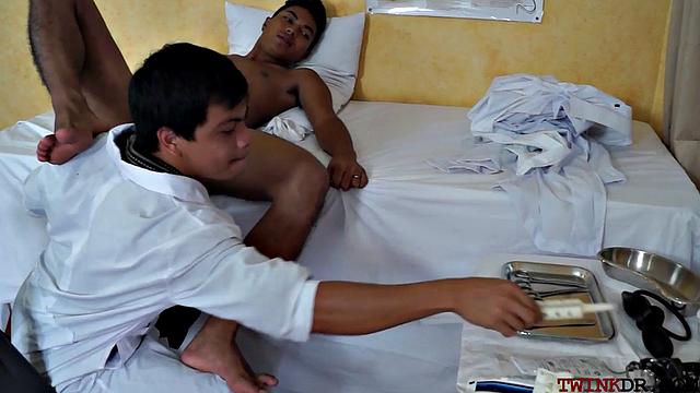 Hairy asian patient got cocksucked