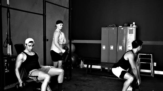 Hunk Spitroasted By Gym Bros - NextDoorBuddies