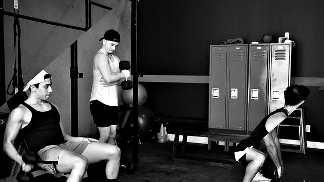 Hunk Spitroasted By Gym Bros - NextDoorBuddies