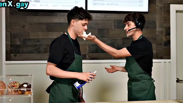 Manly jock barebacks skinny twinks at cafe