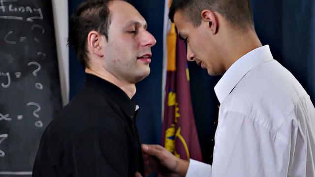 Gaydaddy priest bareback bangs his student in classroom