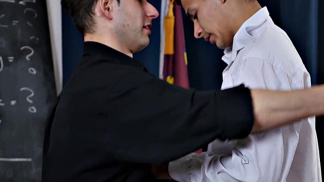 Gaydaddy priest bareback bangs his student in classroom