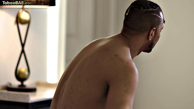 Stunning ebony babe rides her lover