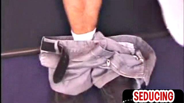 Homemade twink cums after gay BJ and solo cockwanking