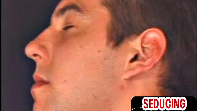 Homemade twink cums after gay BJ and solo cockwanking