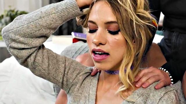 Massaging hairy dyke seduces lesbian in 69 position