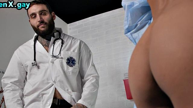 Manly jock fucks skinny Asian patient in hospital