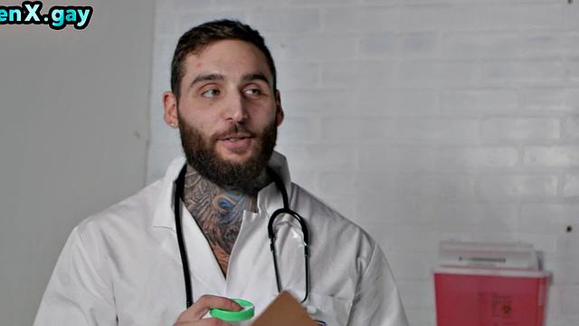 Manly jock fucks skinny Asian patient in hospital