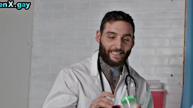 Manly jock fucks skinny Asian patient in hospital