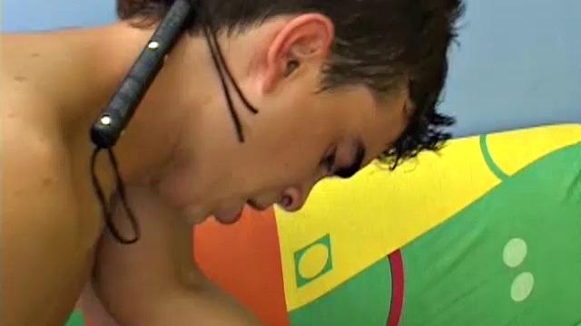 Buff Latinos Gael and Adrian like it a little rough and bring a whip to their sofa bareback party. The boys get naked and suck each other's big dick, with a bit of whipping play along the way.