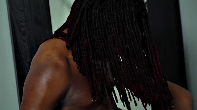 Black stud fucked and jizzed by BF after bathroom cocksucking