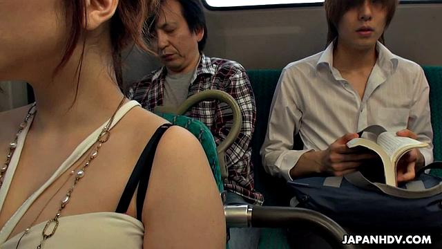Sexy Mari Motoyama rides a bus and finds a man to suck and pleasure