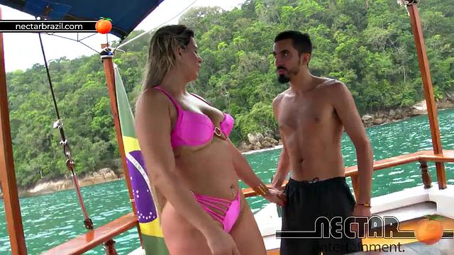 Katharine Madrid and Big Bambu on the beaches of Brazil with lots of Anal