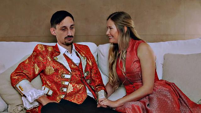 Blonde sweetie with large breasts and shaved twat idolizes cock in hot XXX porn!