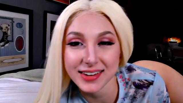 Busty pierced nipples babe sucks sturdy POV cock