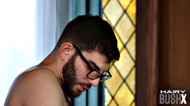 Hairy lingerie babe doggystyled by her lover