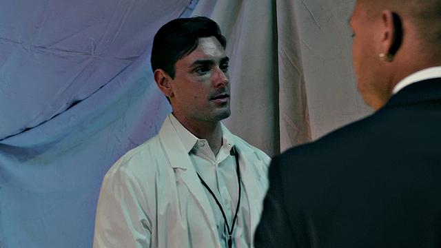 Hot Latina in high heels enjoys a steamy threesome with two guys