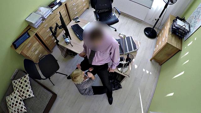 LOAN4K. Blonde rammed by horny lender on his working table