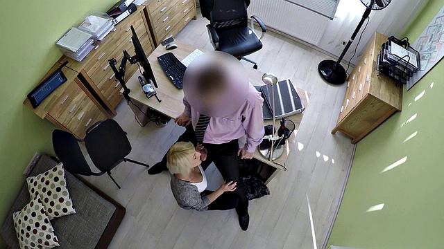 LOAN4K. Blonde rammed by horny lender on his working table