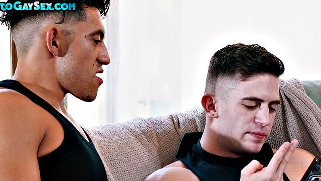 Amateur anal inspection with straight roommate