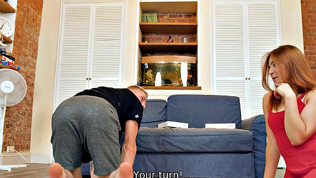 RIM4K. After the game redhead is in the mood to lick BF's ass and more